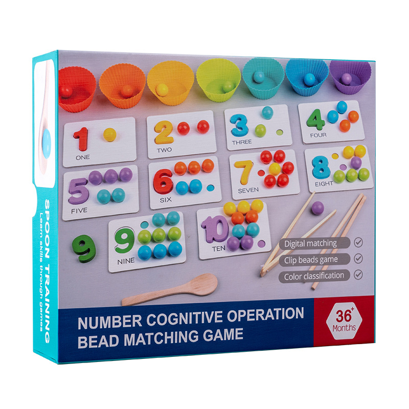 Montessori matemáticas material didáctico clip cuentas de bebé juego cognitivo digital rompecabezas niños educativos acción fina Juguetes