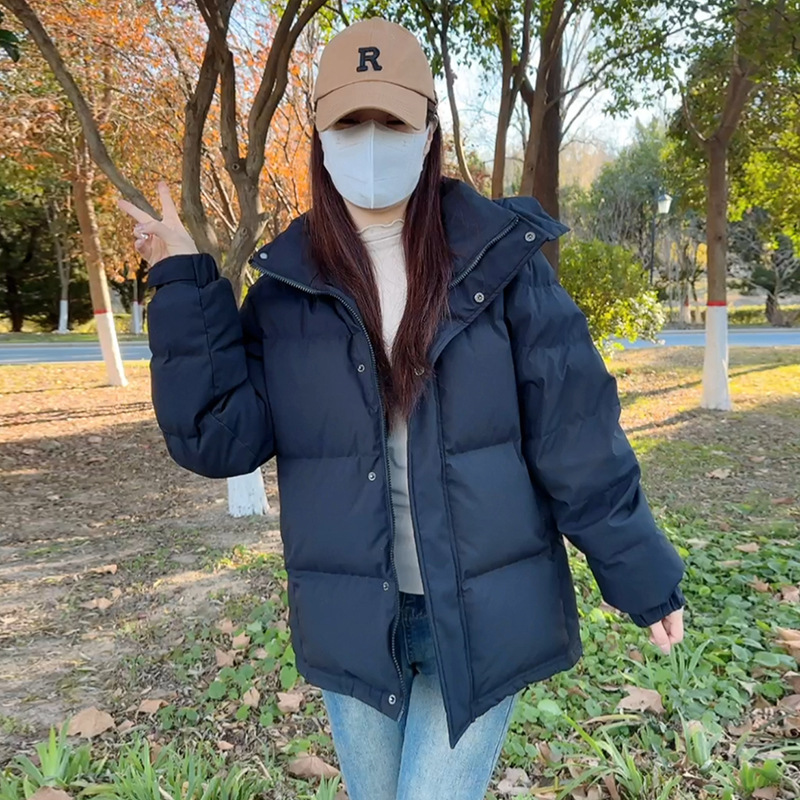 Piumino corto da uomo e da donna, stile invernale, con cappuccio spesso, stile da coppia, vestibilità ampia per figure minute_voghion.com