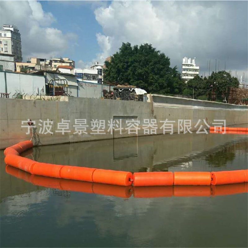 300*1000水上串联浮筒水草浮桶油污拦截一体成型PE浮筒聚乙烯浮标