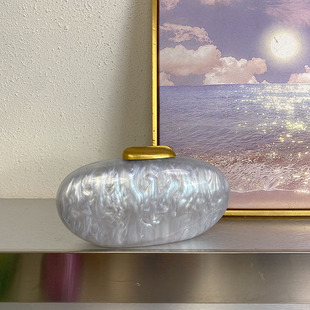 French Pearl Acrylic Goose Egg Shell Bag Niche Design Light Luxury Celebrity Evening Bag Box Crossbody Bag