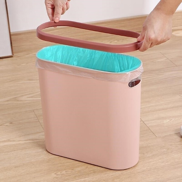 KE3C thin trash can 10cm seam trash can Kitchen bathroom plastic gap paper basket rectangular narrow flat