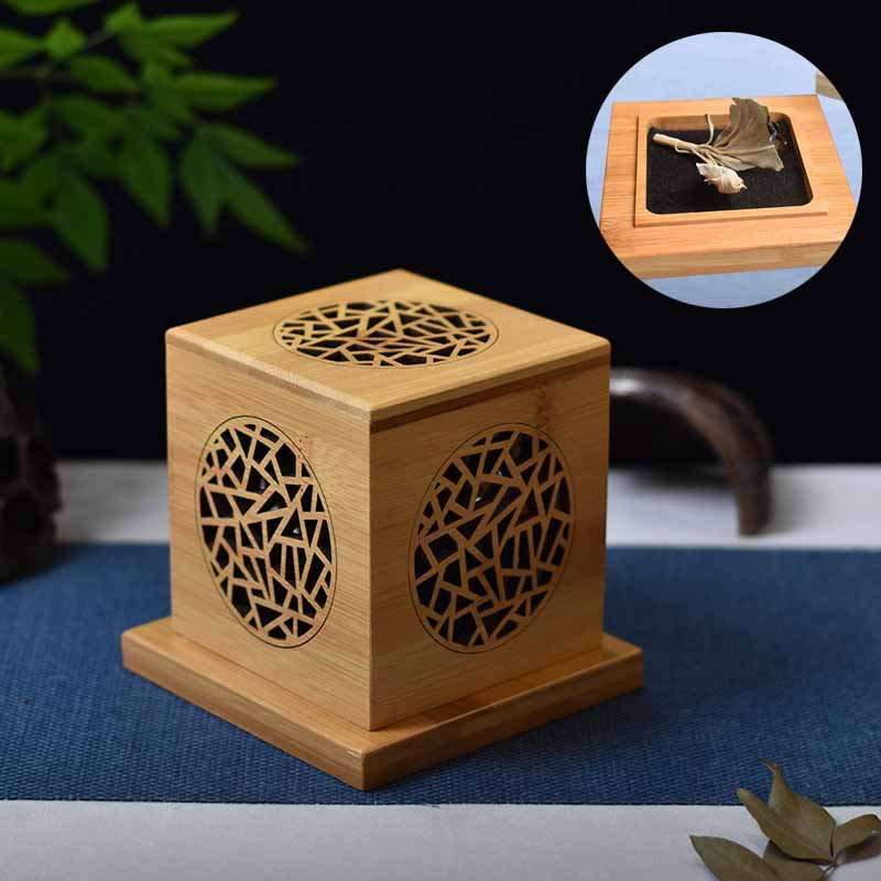 madera salvia blanca incienso horno de cristal purificador incienso horno de disco de madera de bambú caja de sándalo decoración desmagnetizador image 4