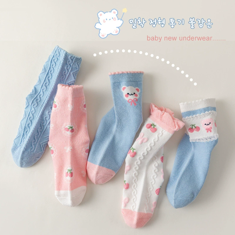 Дышащие детские носки для учащихся начальной школы, девочки, для импорта, впитывают汗ы и запахи, оптом