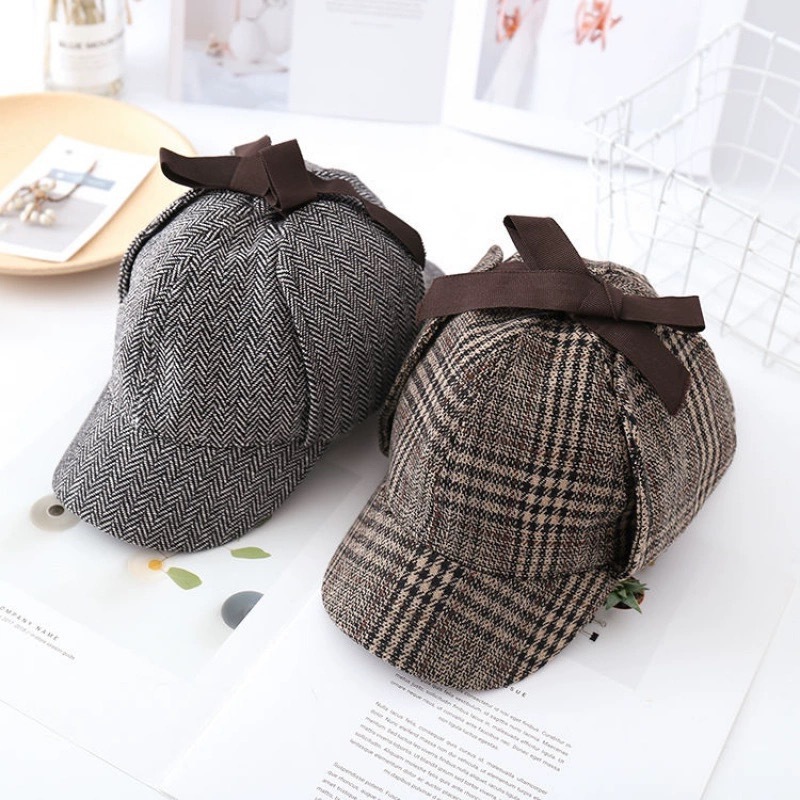 Double-Brimmed Sherlock Hat, Holmes Deer-Hunting Hat, Detective Hat in the Same Style as Benedict Cumberbatch, Upgraded Version for Children and Adults