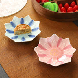 中式陶瓷水果盘禅意茶点盘供佛盘点心盘糕点盘复古零食小吃味碟