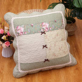 新款批发田园拼布绗缝抱枕套沙发靠垫布艺靠垫套枕汽车靠背不含芯