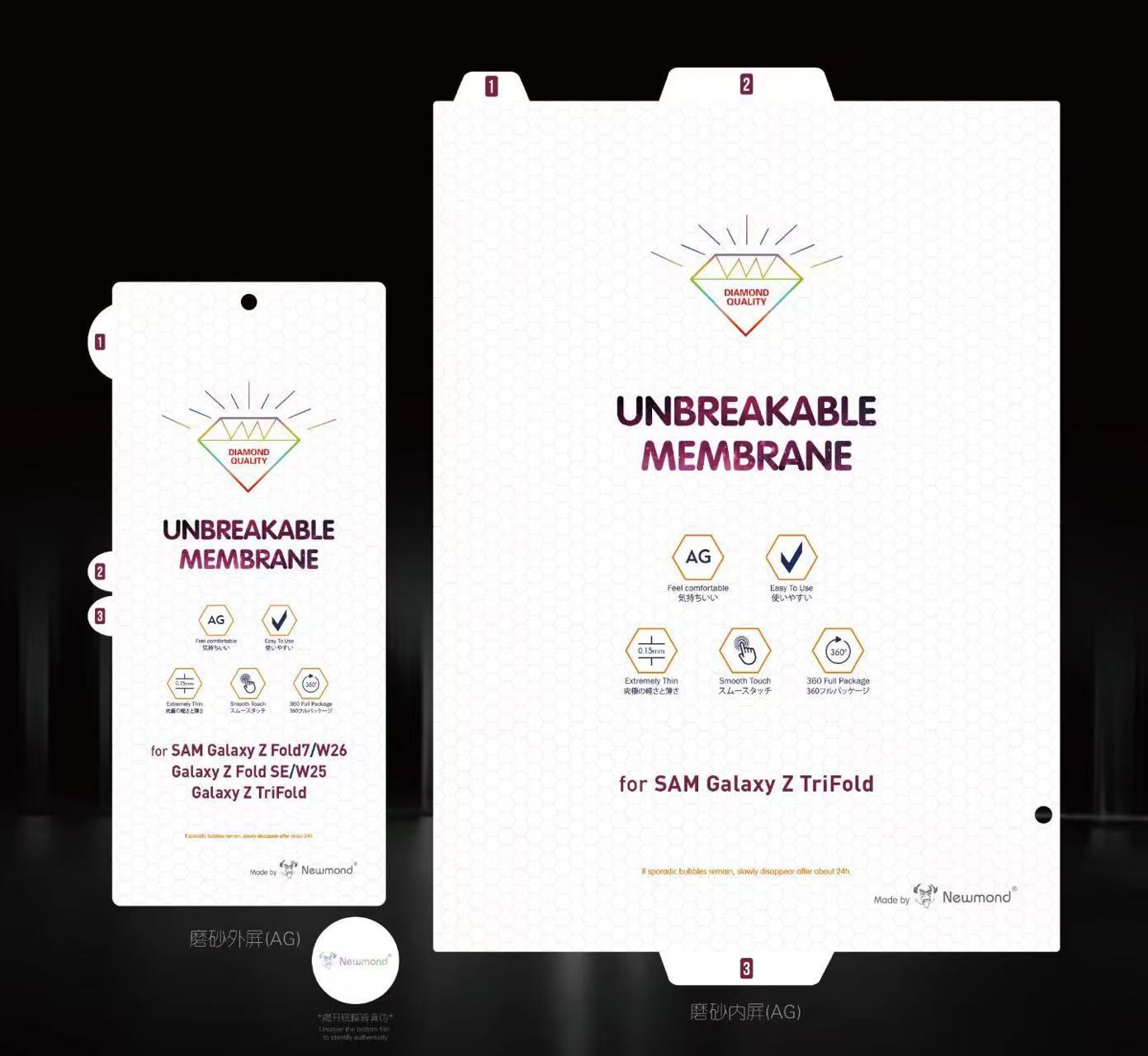 Aplicable a Samsung ZTriFold película hidrográfica de teléfono móvil triple plegable HD antiexplosión a prueba de arañazos esmerilado diamante película suave invisible