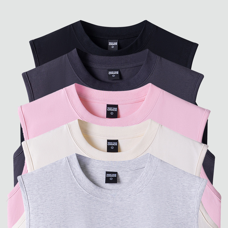 260g Heavy-weight Sleeveless Vest Men's T-shirt American Solid Color Sports Fitness Loose Inner Wear Men's Base Waistcoat Summer