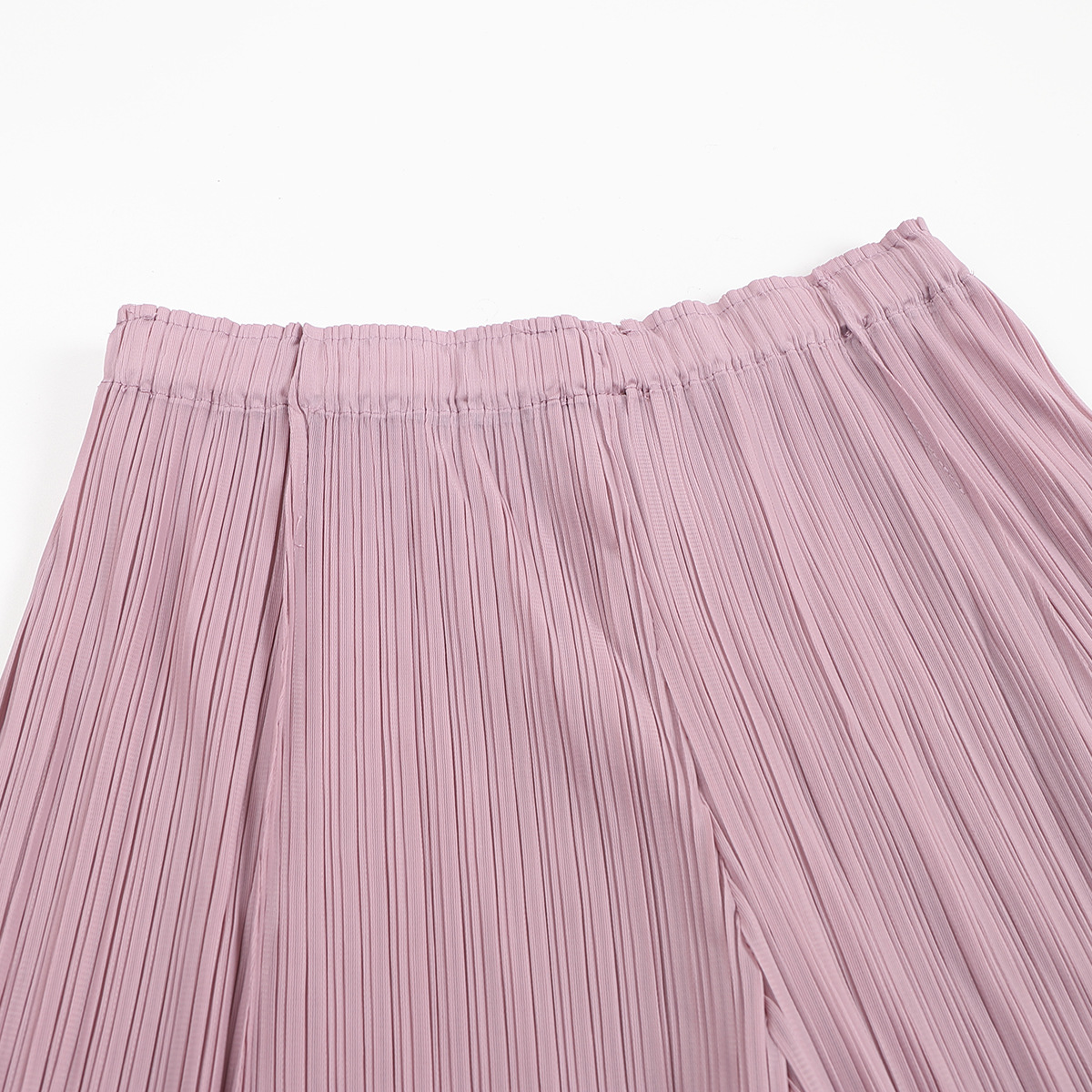 Quần culottes nữ ống rộng cạp cao xếp ly dáng suông dài midi — màu xanh nhạt chi tiết 11