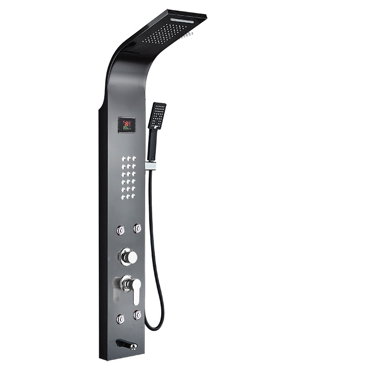 Panel de ducha personalizado con pantalla LED de temperatura transfronteriza, pantalla de ducha de acero inoxidable 304 con temperatura constante