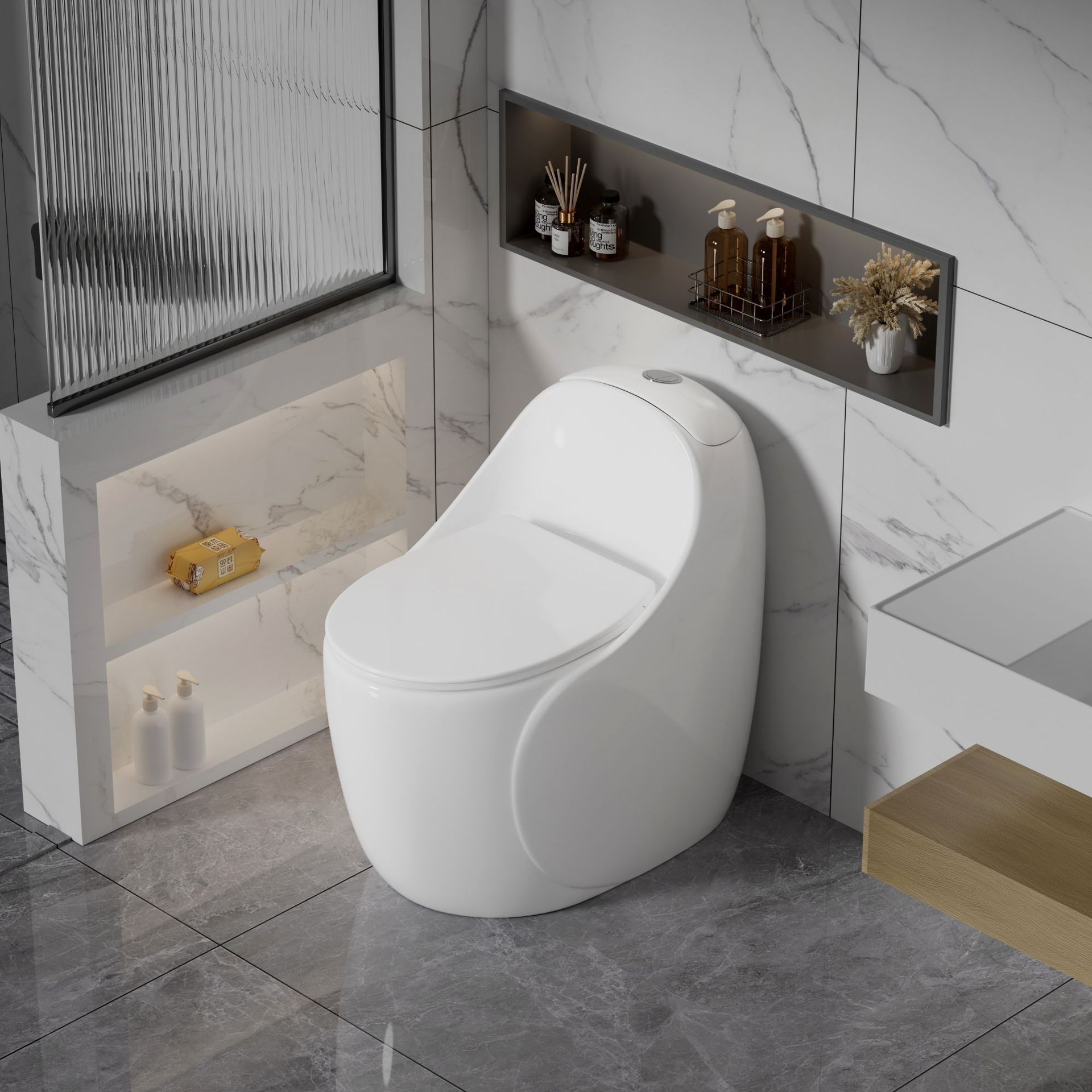 Inodoro creativo, inodoro para el hogar, personalidad, cerámica de color en forma de huevo, bombeo de agua, proyecto de hotel al por mayor