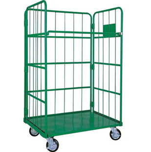 Folding metal cage car logistics turnover truck Management truck warehouse truck logistics trolley logistics transport vehicle