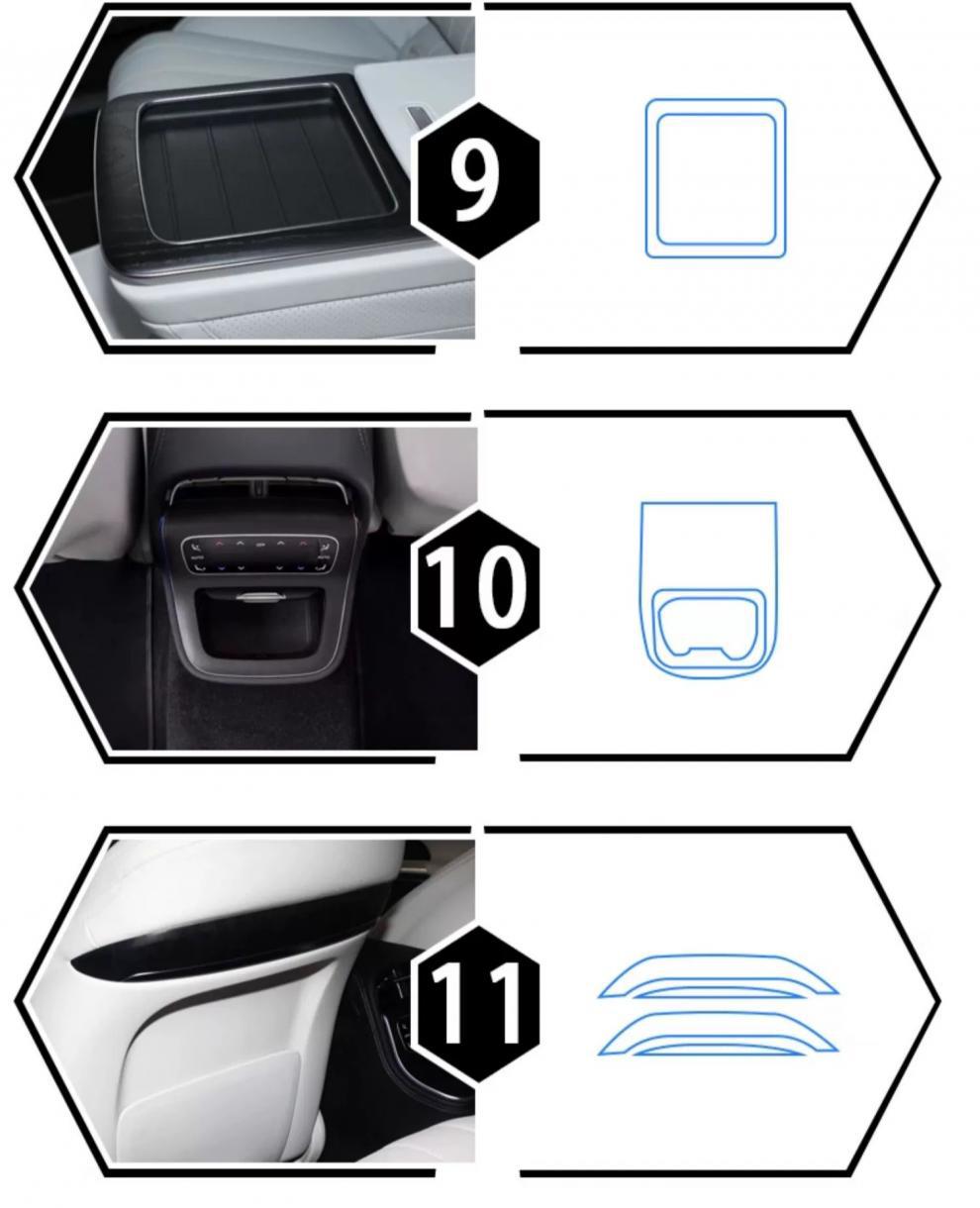 Suitable for 25 Mercedes-Benz E-Class interior protection films, upgraded TPU high-definition film, high-temperature resistant, scratch-resistant, transparent decorative parts