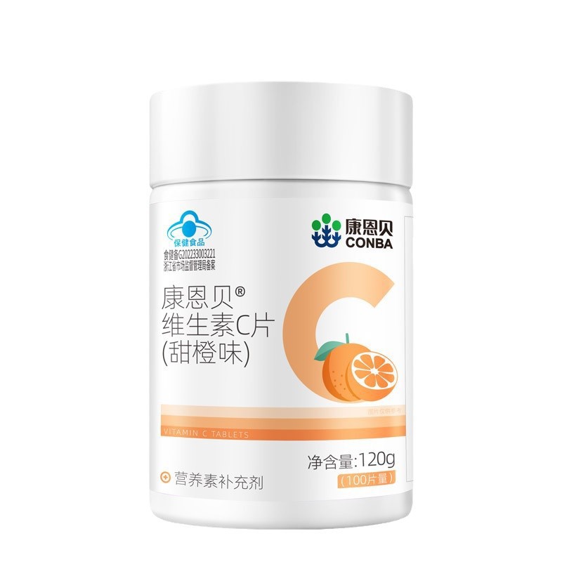 Conba ビタミン C チュアブル錠スイートオレンジ風味発泡錠ビタミン VC フルーツ風味ジュースブルーハットヘルスケア