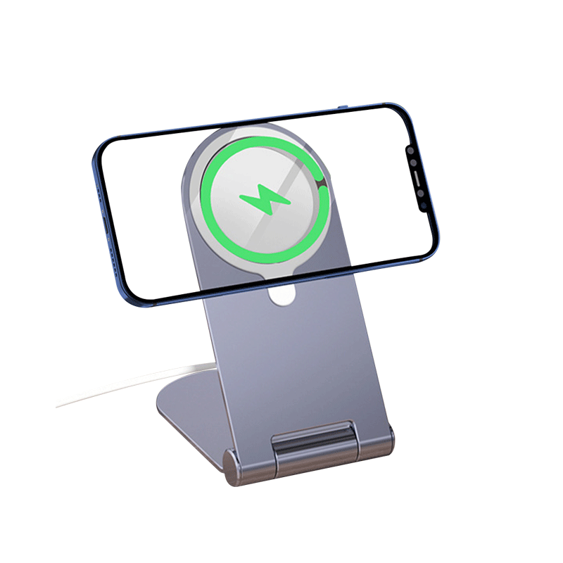 Aplicable a Apple 15MagSafe magnético soporte de carga inalámbrica de escritorio plegable portátil de aleación de aluminio soporte de teléfono móvil