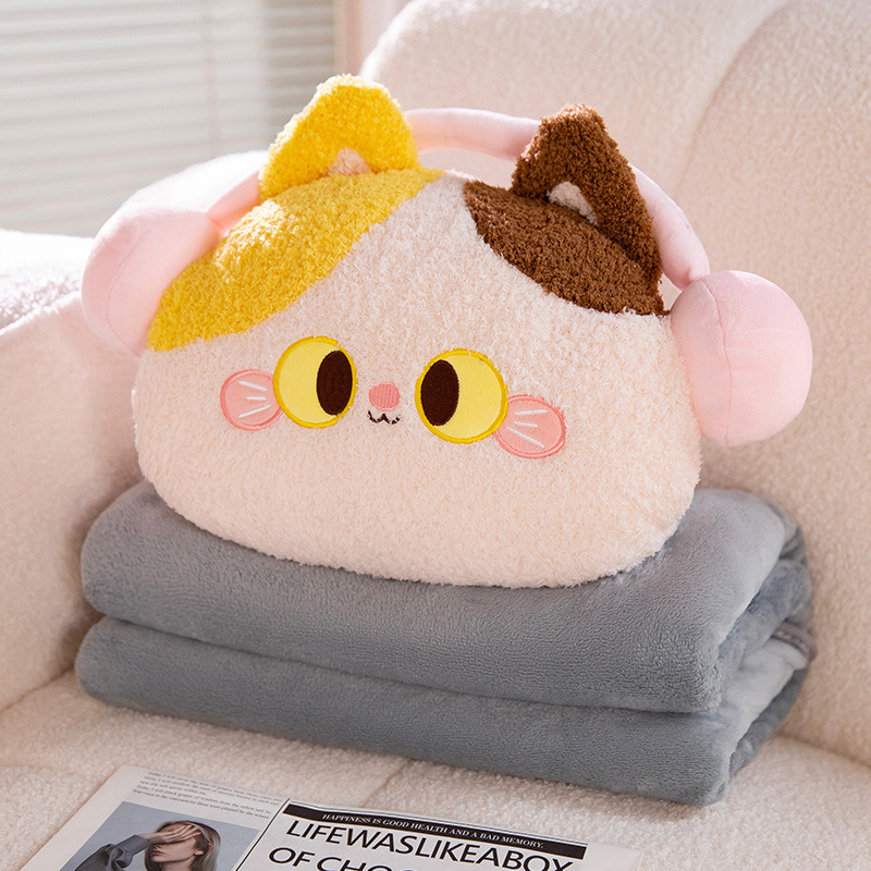 Oficina siesta almohada edredón de doble uso sofá manta aire acondicionado edredón de verano cojín de coche 2 en 1