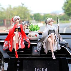 Car decoration figure, Nami and Luffy anime figure, personalized creative model, beautiful girl car center console interior decoration item