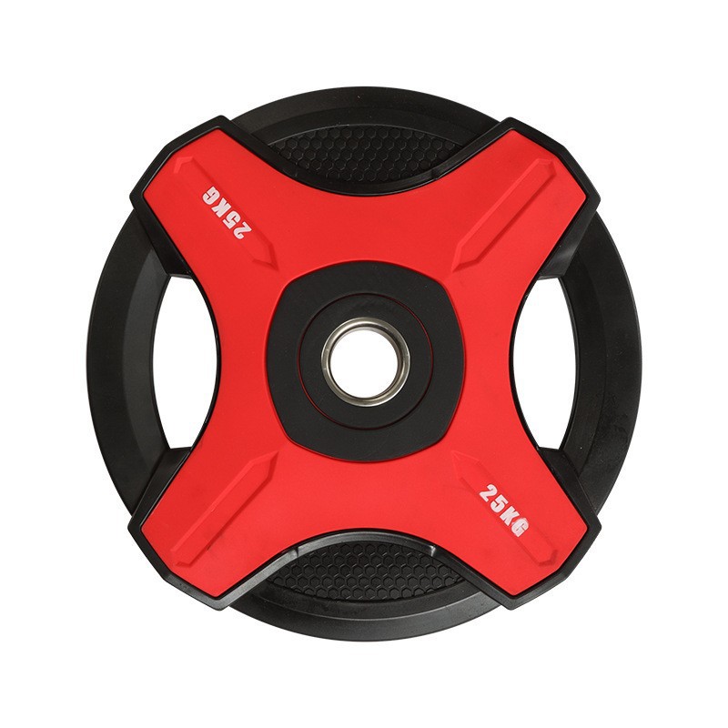 Barbell film coated dumbbell gym large hole dumbbell film hand-held competitive film weightlifting weight tablet