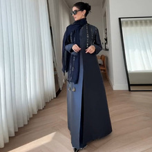 2025欧美亚马逊跨境新款英伦风复古风机车刺绣外套中长款长袍风衣