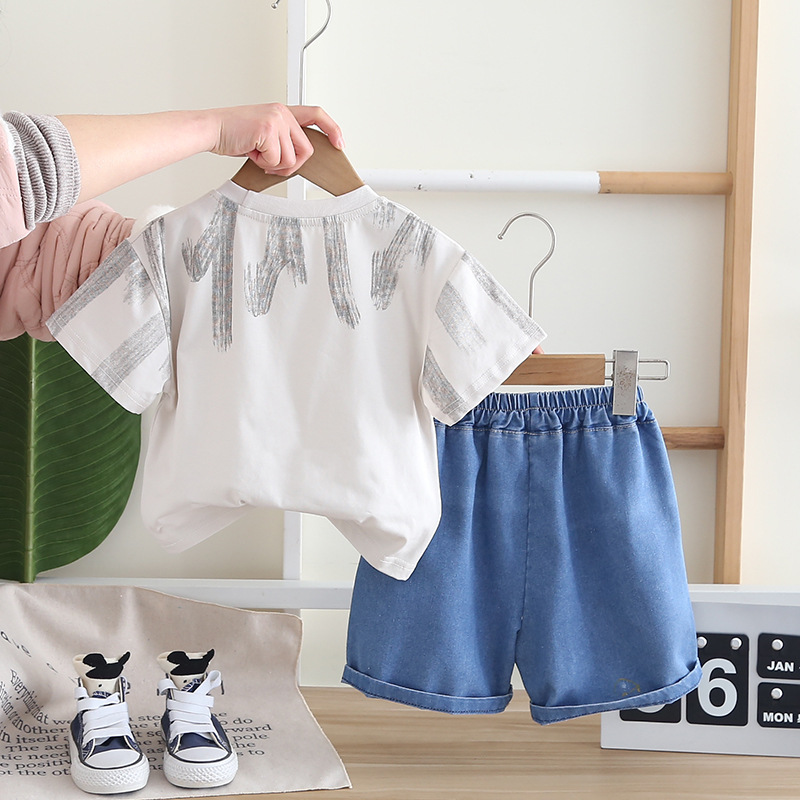 Ensemble été bébé garçon manches courtes tenue tendance_voghion.com