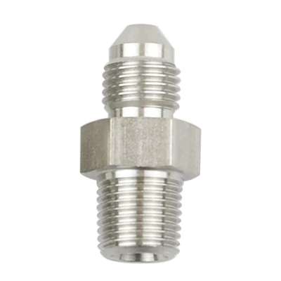 AN3-AN16 carbon steel fuel hose adapter for car modification, straight-through threaded fitting (Other brake systems) - silver-an3-14npt