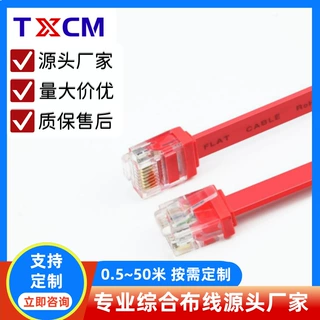 六类千兆扁平网线cat6纯铜网络跳线成品订制CAT6 FLAT PATCH CORD