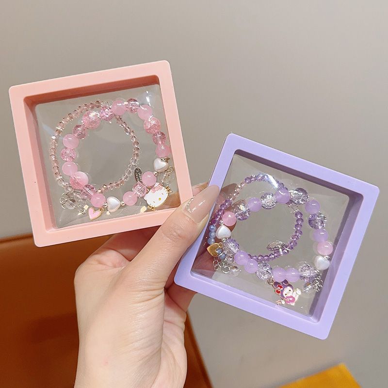 520 送信親友子供のブレスレット女の子ビーズブレスレット少女アメジストジュエリーブレスレット女の子 DIY ギフト|undefined