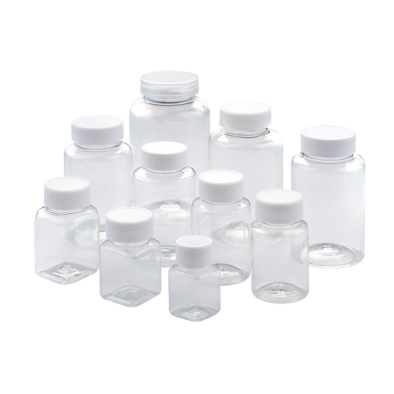 En stock suministro de gran diámetro botella de plástico transparente sub-botella multi-especificación sellada botella de plástico de boca ancha