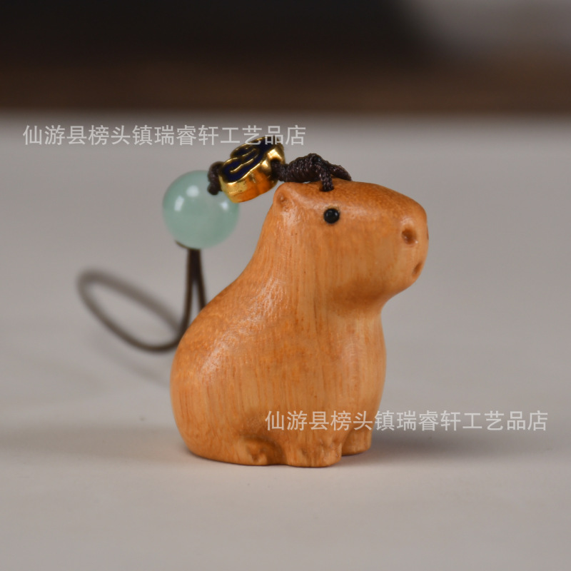 檀木创意可爱挂饰绿檀萌趣小老虎手机链女生包包动物小挂件饰品挂|undefined