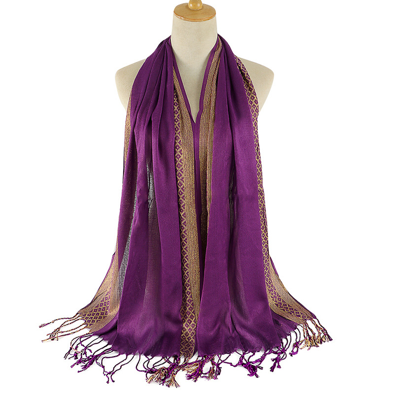 Femmes Style Simple Bloc De Couleur Coton Foulard display picture 3