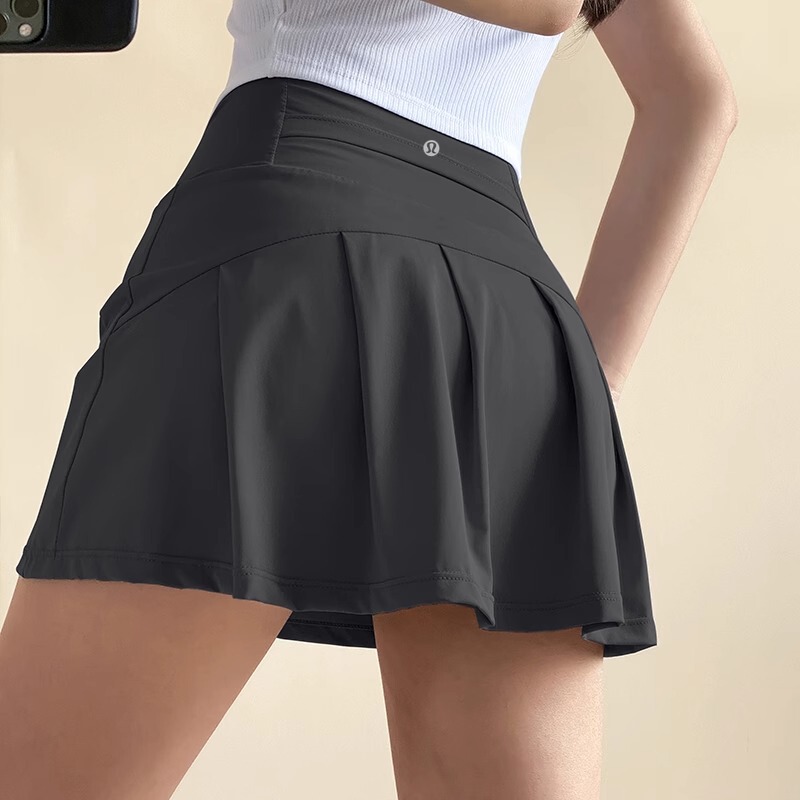Lulu with the original standard short skirt anti-light fitness high waist hip breathable sports yoga running tennis skirt women Lulu with the original standard short skirt anti-light fitness high waist hip breathable sports yoga running tennis skirt women
