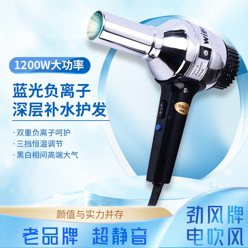Hair Dryer Old-Fashioned Barber Shop Student Home Stainless Steel Metal Iron Shell Wind Silent Hair Salon Hair Salon Styling