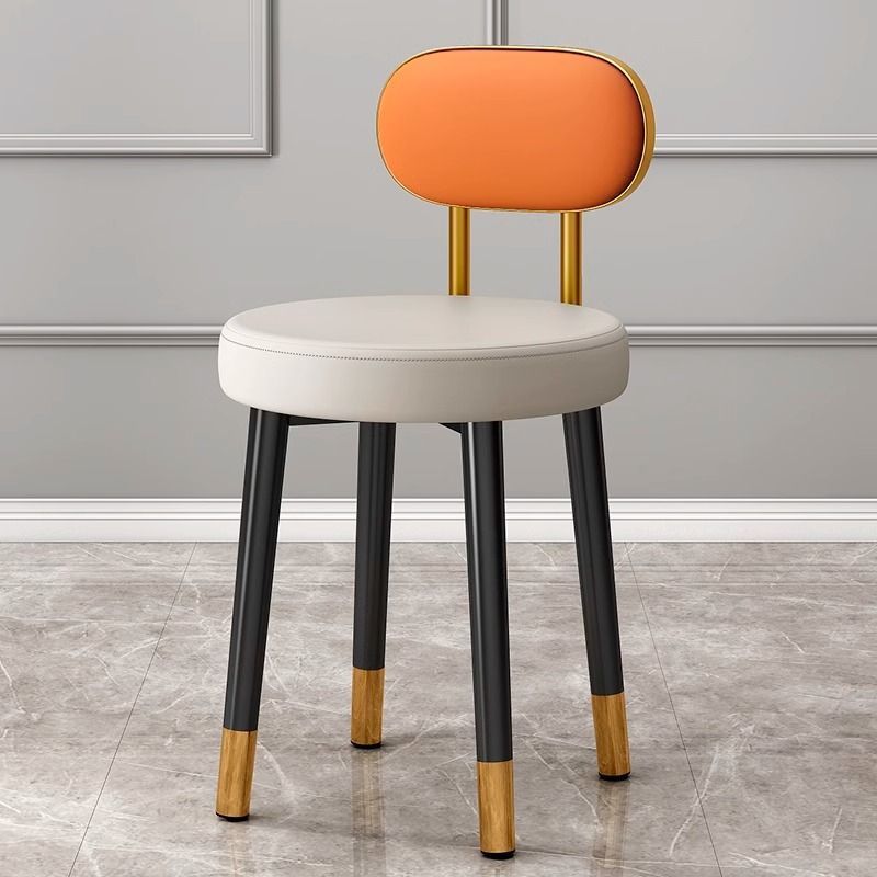 Casa ligera de lujo red alta sensación taburete redondo moderno simple manicuría silla de vestir respaldo de la chica dormitorio maquillaje de cama