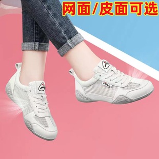 2025 New Summer White Shoes Mesh Hollow Leather Panel Shoes Flats Sports and Leisure Shoes Manufacturer Wholesale