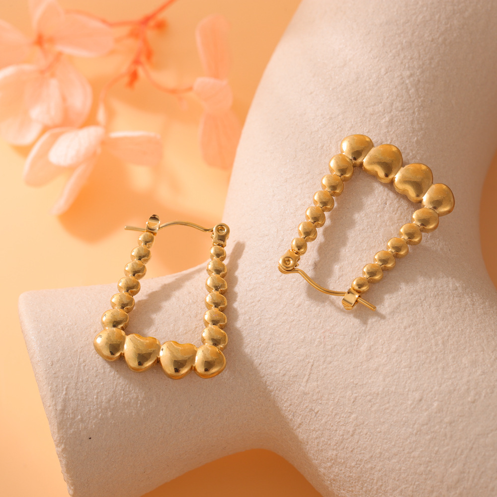Pendientes de acero inoxidable estilo europeo, minimalista y ligero