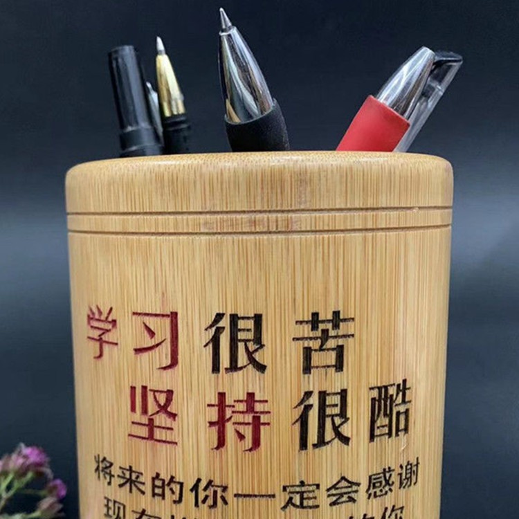 크리 에이 티브 펜 코너 대나무 라운드 펜 코너 고등학생 사무용품 책 데스크톱 저장 상자 어린이 졸업