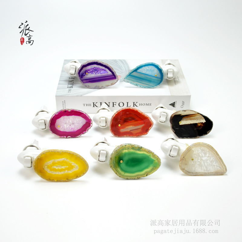 Transfronteriza nueva ágata rebanada de cristal noche Luz Hotel dormitorio noche luz regalo creativo lámpara de gas