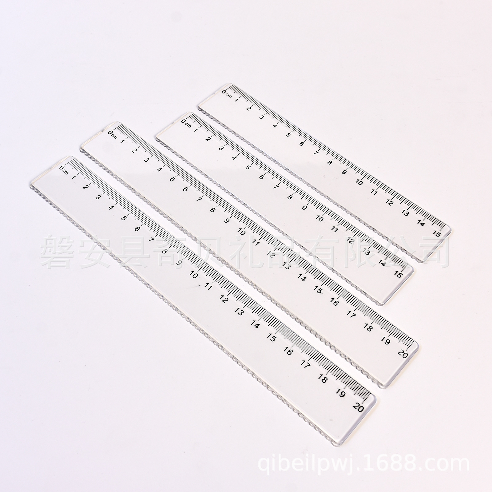 透明波浪尺15cm/20cm学生绘图塑料直尺学习办公文具批发源头厂家