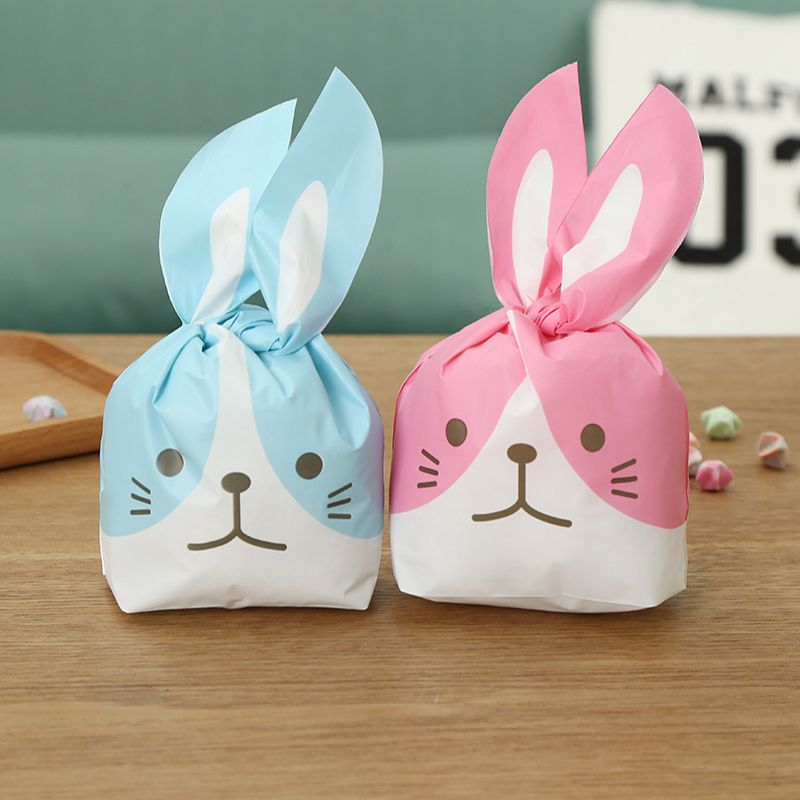 24*37可爱白兔便当袋糖果袋 烘焙袋 饼干袋 包装袋兔耳朵袋50个