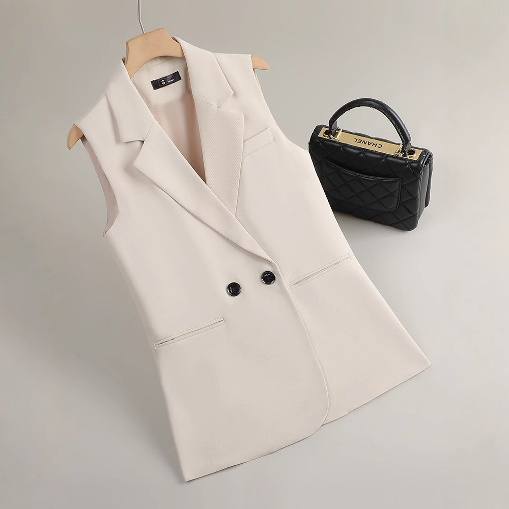 Off-White Sleeveless Suit Vest for Women 2025 New High-End Professional Elegant Vest Vest Jacket
