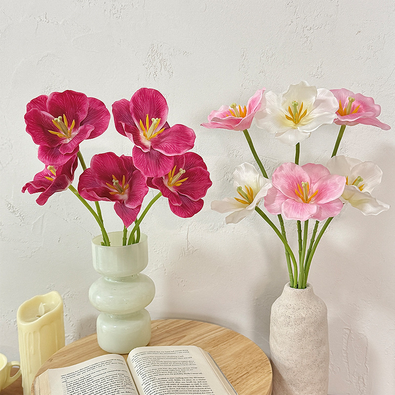 Inswind floreciente Tulipanes color Monae flores simuladas flor de mesa de comedor ramo ornamentos floral decoración floral flores falsas flores