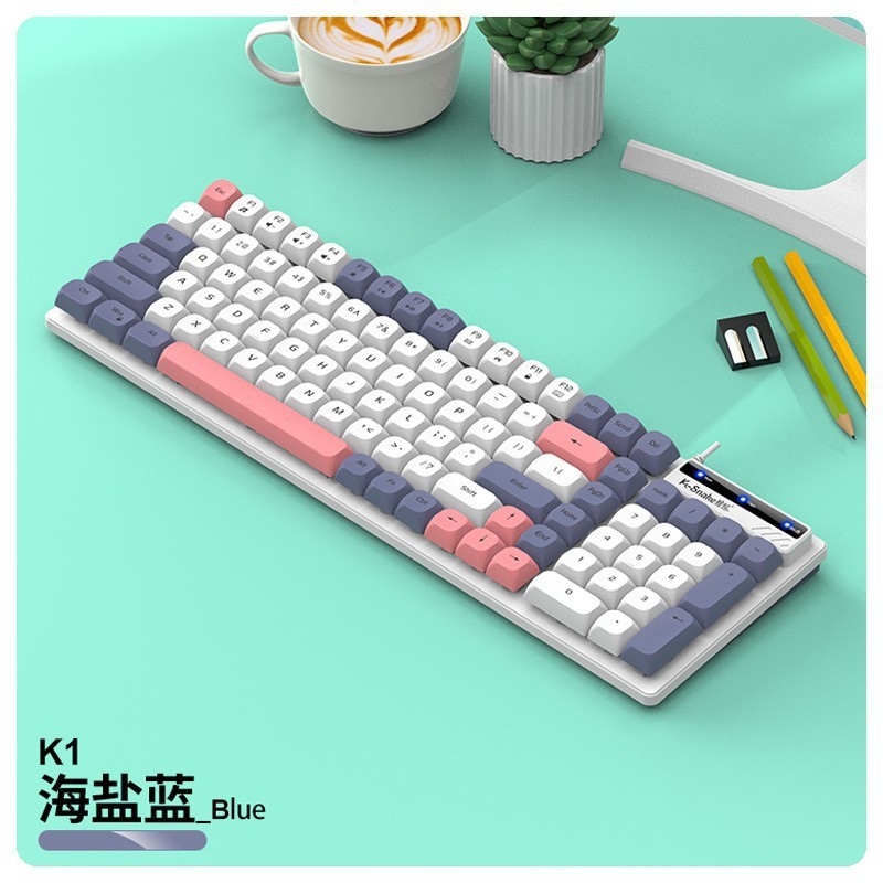 マムシkm 100有線キーボードマウスセットマウス機械手触り色合わせUSBオフィスコンピュータノート|undefined