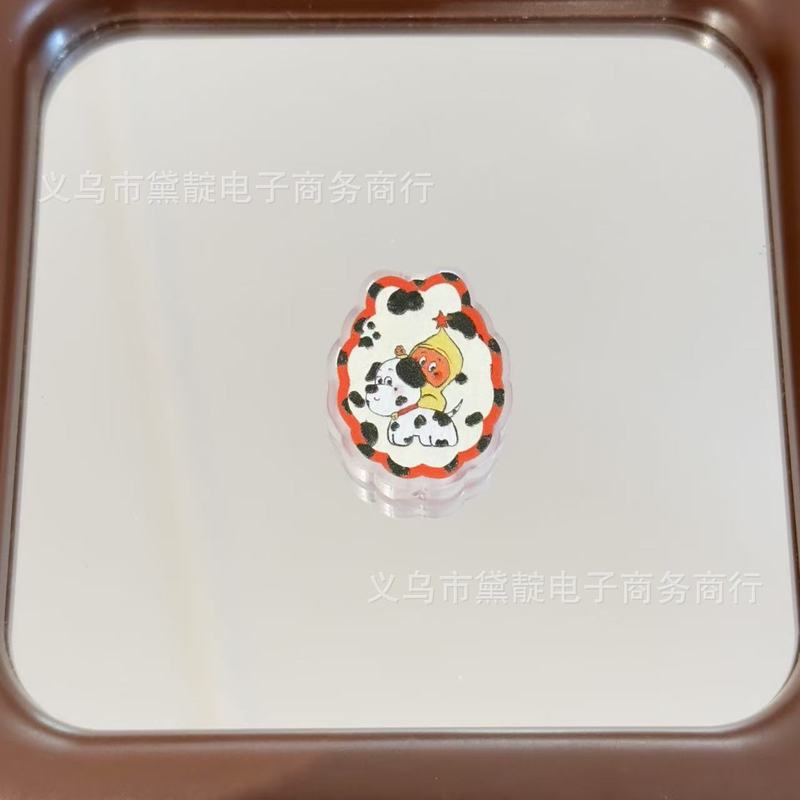 复古星星人椭圆串珠 板材珠diy发绳饰品配件手机链包挂钥匙扣材料|undefined
