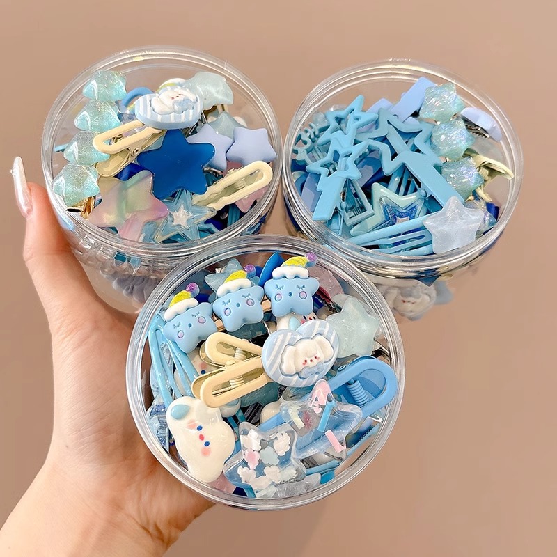 Klein azul rasgado cabello mar pinza de pelo lateral 2024 nuevo clip de alta gama tocado de frente de mujer clip de borde infantil