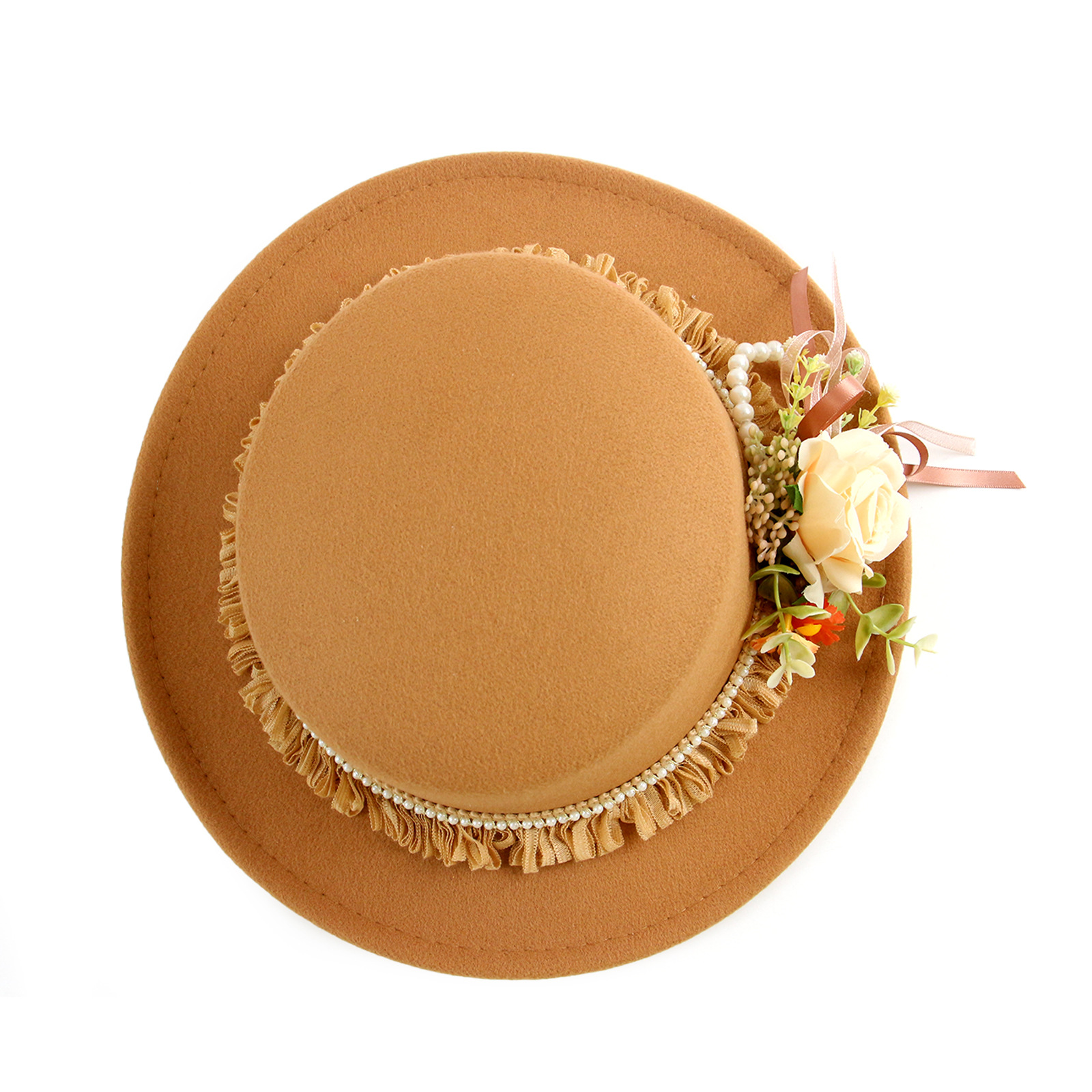 Cappello da cowboy donna a tesa larga con nastro floreale chic_voghion.com