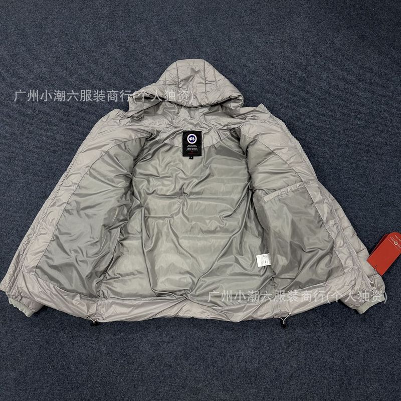 海外版SS23大鹅GOOSE保暖纯色连帽徽标棉服男Cypress系列外套亮面|undefined