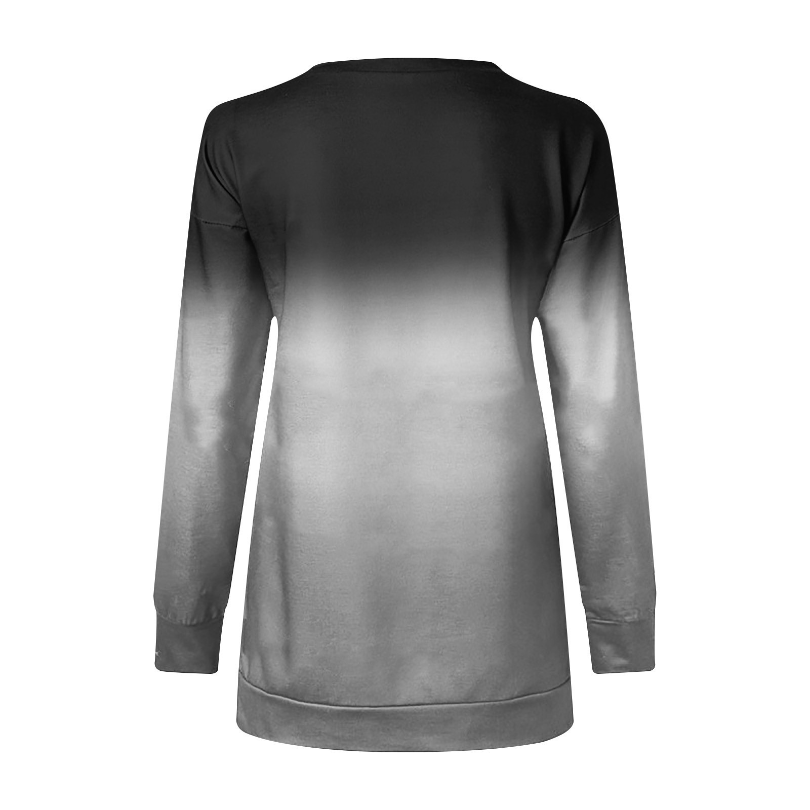 Women's Gradient Round Neck Long Sleeve Sweatshirt With Zipper_voghion.com