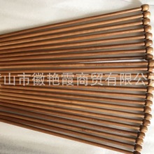 出口编织工具竹制带珠棒针一套18付36根OPP袋装套装 单尖竹针棒针