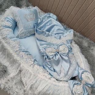 Foreign trade export crib bed European aristocratic newborn baby anti-startling comfort bed slope sleeping pillow