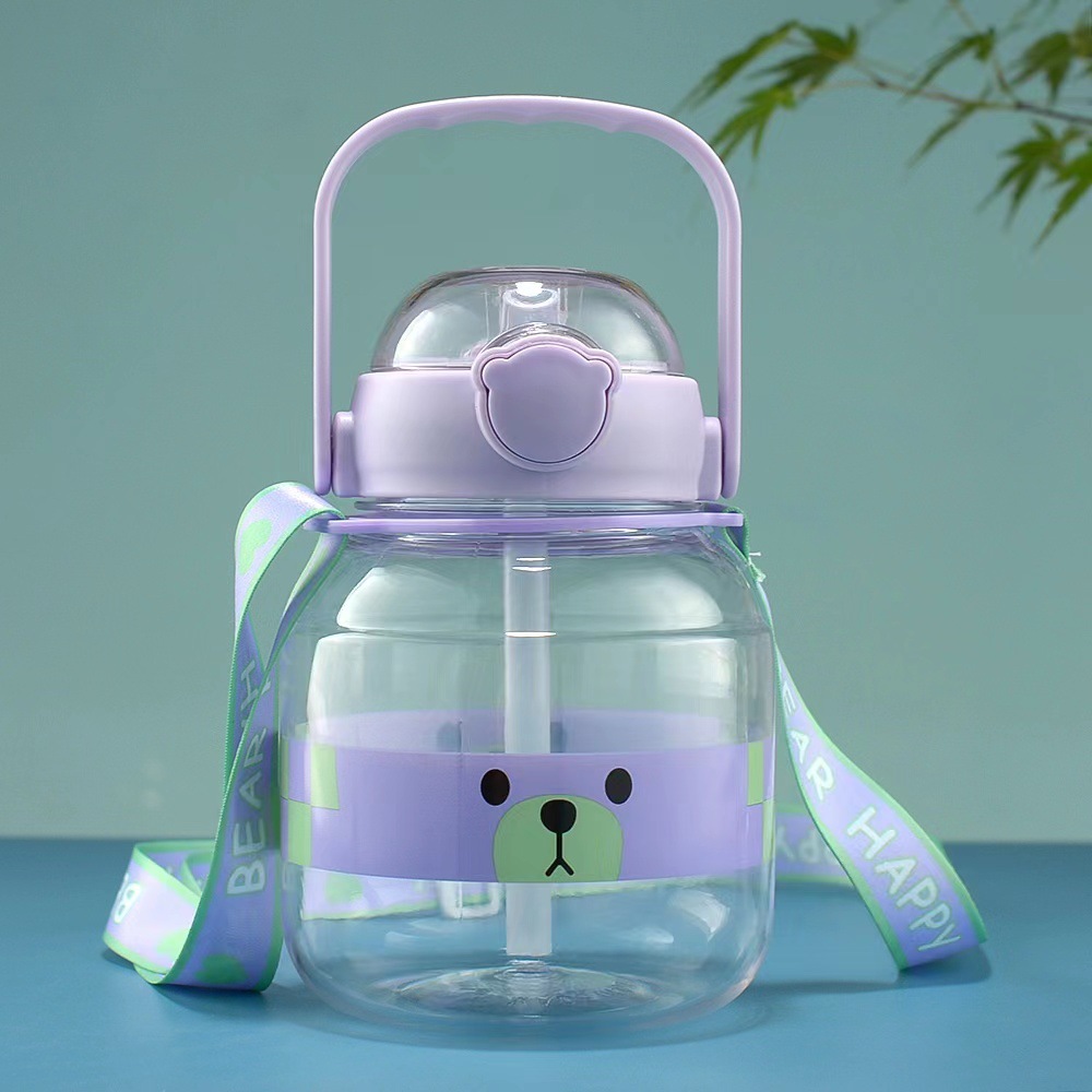 Botella de agua infantil portátil, plástico de gran capacidad